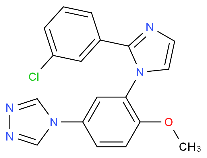 4-{3-[2-(3-chlorophenyl)-1H-imidazol-1-yl]-4-methoxyphenyl}-4H-1,2,4-triazole_分子结构_CAS_)