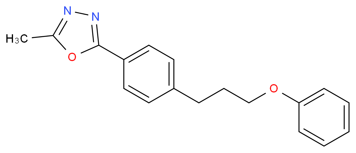 2-methyl-5-[4-(3-phenoxypropyl)phenyl]-1,3,4-oxadiazole_分子结构_CAS_)