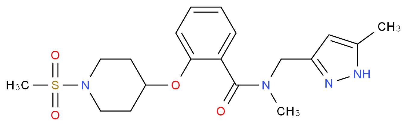 N-methyl-N-[(5-methyl-1H-pyrazol-3-yl)methyl]-2-{[1-(methylsulfonyl)-4-piperidinyl]oxy}benzamide_分子结构_CAS_)