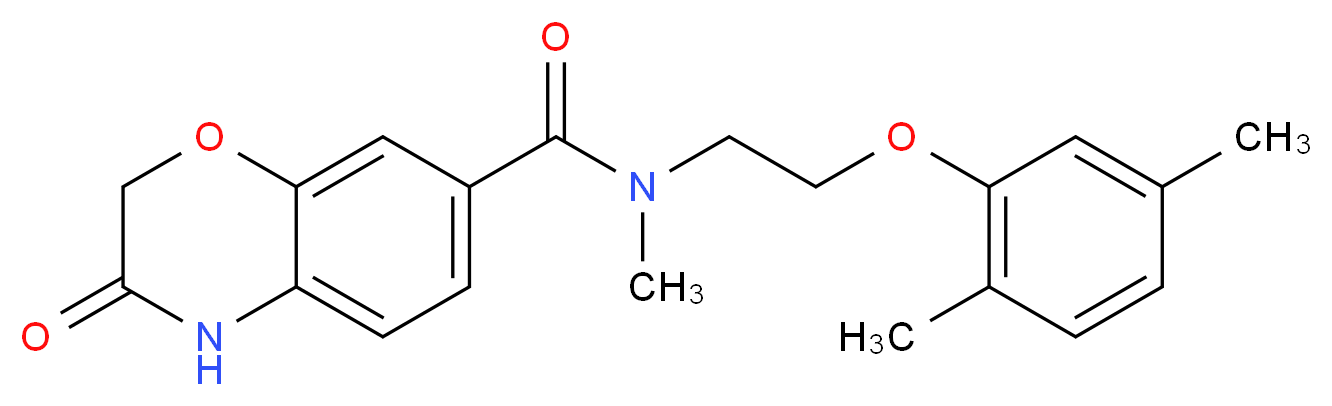 N-[2-(2,5-dimethylphenoxy)ethyl]-N-methyl-3-oxo-3,4-dihydro-2H-1,4-benzoxazine-7-carboxamide_分子结构_CAS_)