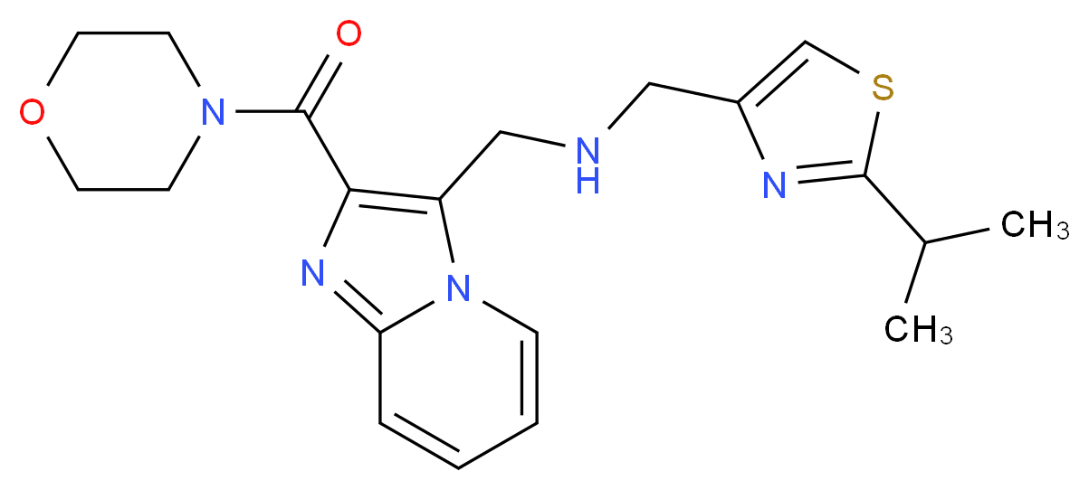 1-(2-isopropyl-1,3-thiazol-4-yl)-N-{[2-(4-morpholinylcarbonyl)imidazo[1,2-a]pyridin-3-yl]methyl}methanamine_分子结构_CAS_)