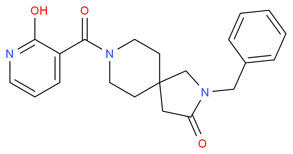 2-benzyl-8-[(2-hydroxy-3-pyridinyl)carbonyl]-2,8-diazaspiro[4.5]decan-3-one_分子结构_CAS_)