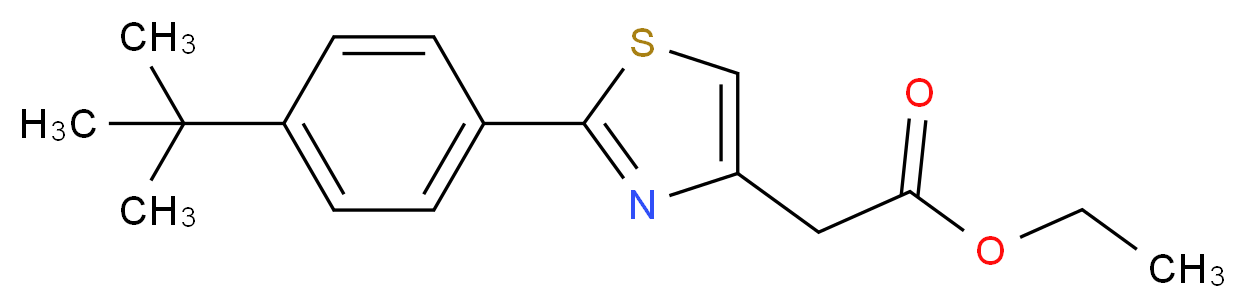 ethyl 2-[2-(4-tert-butylphenyl)-1,3-thiazol-4-yl]acetate_分子结构_CAS_680215-69-4