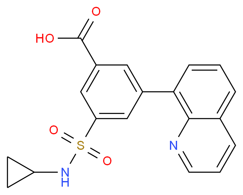 3-[(cyclopropylamino)sulfonyl]-5-quinolin-8-ylbenzoic acid_分子结构_CAS_)