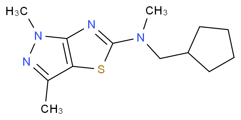 N-(cyclopentylmethyl)-N,1,3-trimethyl-1H-pyrazolo[3,4-d][1,3]thiazol-5-amine_分子结构_CAS_)