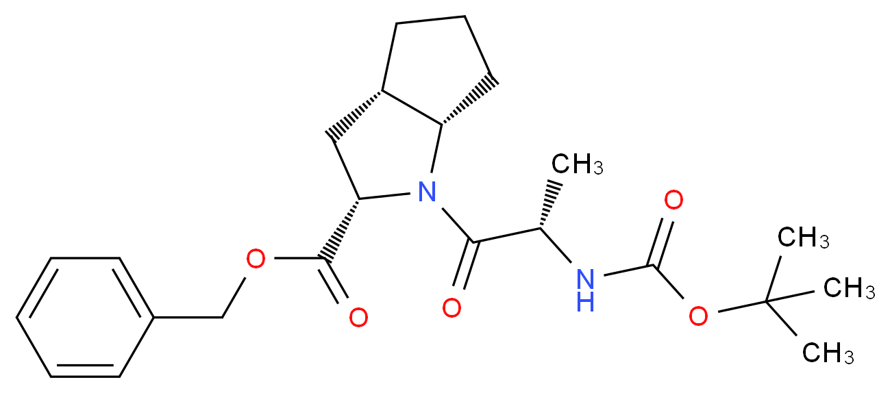 benzyl (2S,3aS,6aS)-1-[(2S)-2-{[(tert-butoxy)carbonyl]amino}propanoyl]-octahydrocyclopenta[b]pyrrole-2-carboxylate_分子结构_CAS_129048-22-2