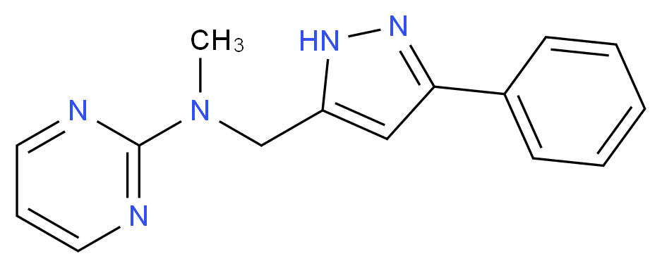 N-methyl-N-[(3-phenyl-1H-pyrazol-5-yl)methyl]pyrimidin-2-amine_分子结构_CAS_)
