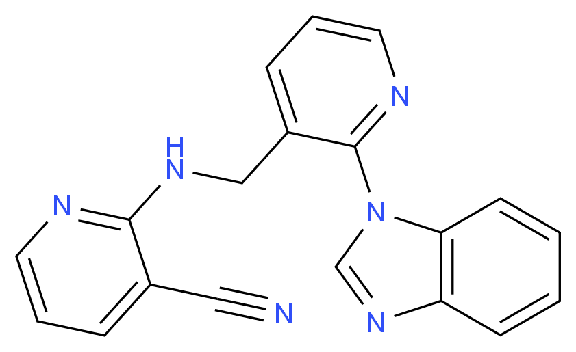 2-({[2-(1H-benzimidazol-1-yl)pyridin-3-yl]methyl}amino)nicotinonitrile_分子结构_CAS_)