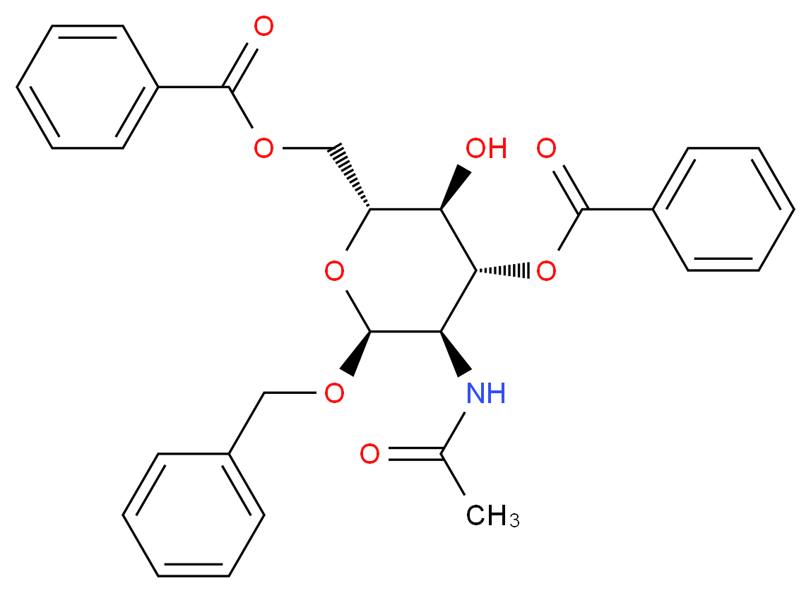 [(2R,3S,4R,5R,6S)-4-(benzoyloxy)-6-(benzyloxy)-5-acetamido-3-hydroxyoxan-2-yl]methyl benzoate_分子结构_CAS_82827-77-8