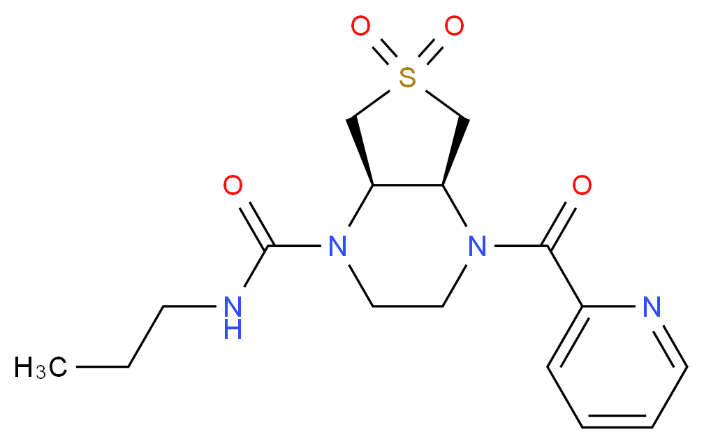 (4aS*,7aR*)-N-propyl-4-(2-pyridinylcarbonyl)hexahydrothieno[3,4-b]pyrazine-1(2H)-carboxamide 6,6-dioxide_分子结构_CAS_)