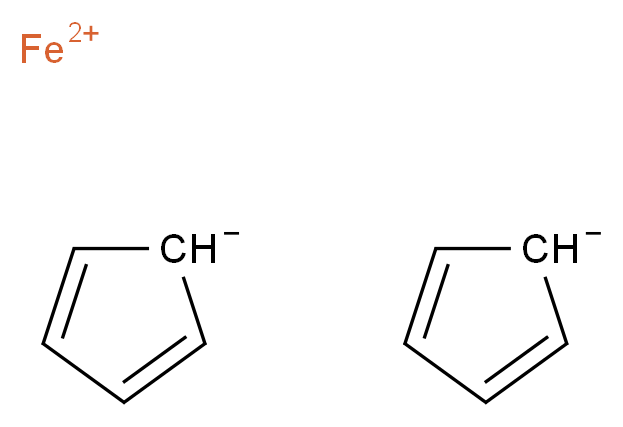 λ<sup>2</sup>-iron(2+) ion bis(cyclopenta-2,4-dien-1-ide)_分子结构_CAS_102-54-5