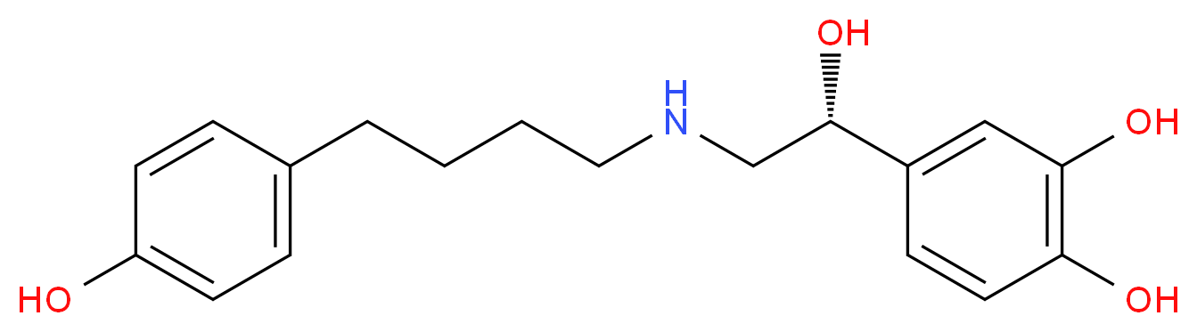 4-[(1R)-1-hydroxy-2-{[4-(4-hydroxyphenyl)butyl]amino}ethyl]benzene-1,2-diol_分子结构_CAS_128470-16-6