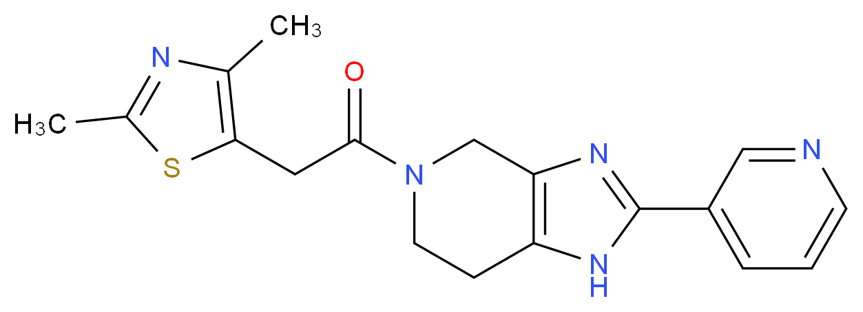 5-[(2,4-dimethyl-1,3-thiazol-5-yl)acetyl]-2-pyridin-3-yl-4,5,6,7-tetrahydro-1H-imidazo[4,5-c]pyridine_分子结构_CAS_)