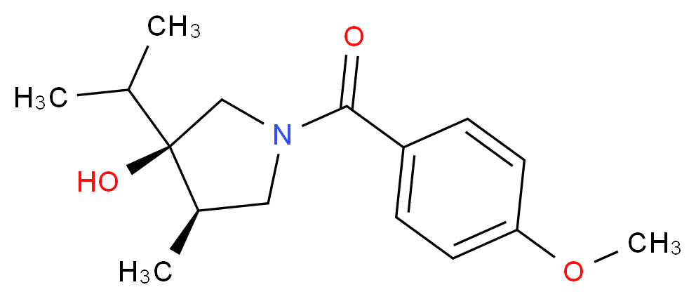 (3R*,4R*)-3-isopropyl-1-(4-methoxybenzoyl)-4-methyl-3-pyrrolidinol_分子结构_CAS_)