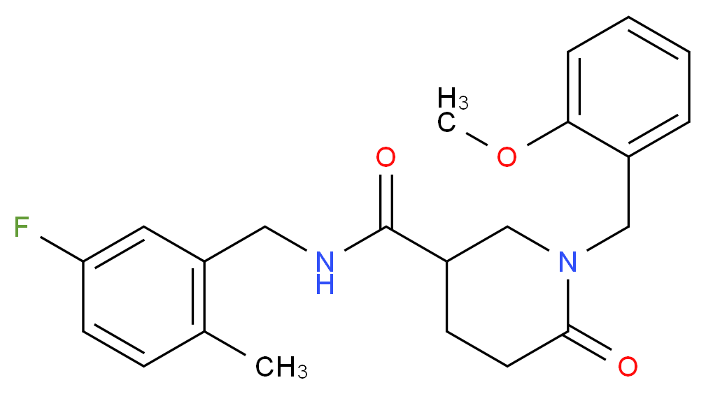 N-(5-fluoro-2-methylbenzyl)-1-(2-methoxybenzyl)-6-oxo-3-piperidinecarboxamide_分子结构_CAS_)