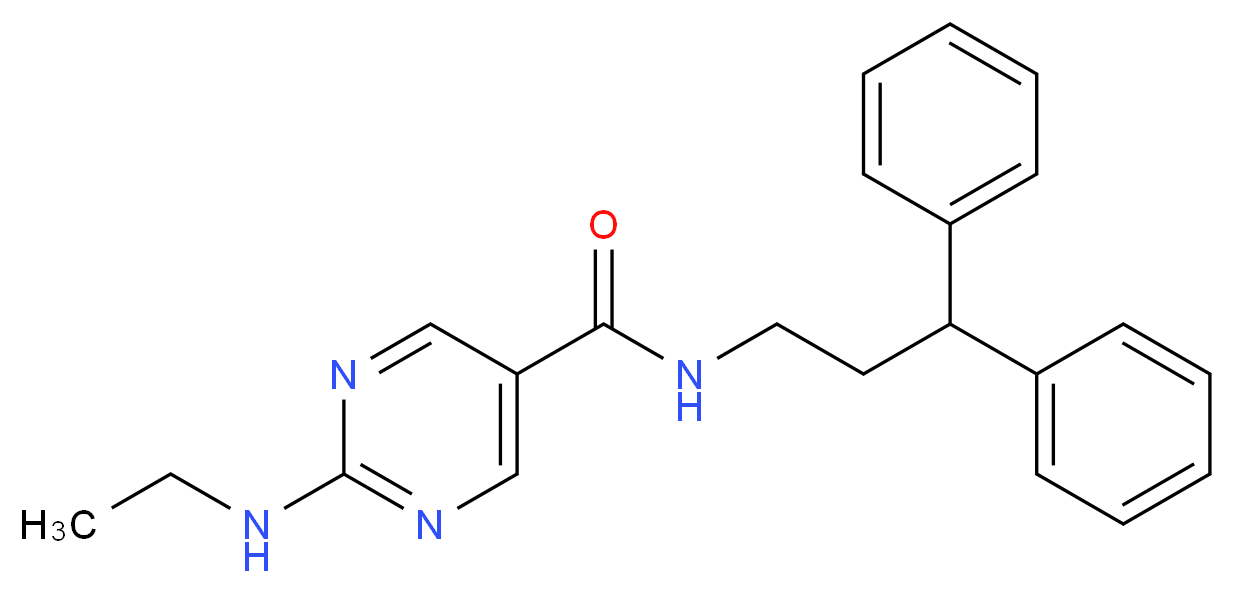 N-(3,3-diphenylpropyl)-2-(ethylamino)pyrimidine-5-carboxamide_分子结构_CAS_)