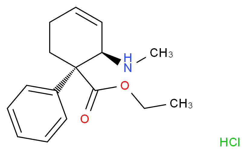 ethyl (1R,2R)-2-(methylamino)-1-phenylcyclohex-3-ene-1-carboxylate hydrochloride_分子结构_CAS_34596-11-7