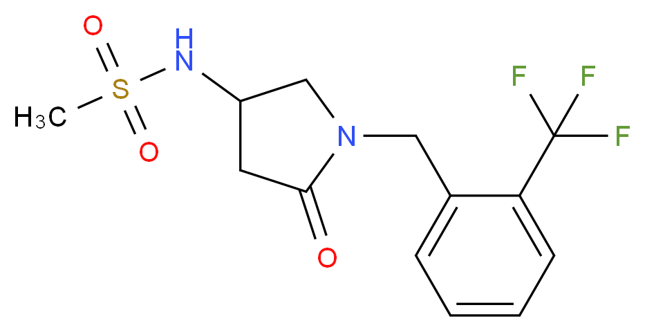 N-{5-oxo-1-[2-(trifluoromethyl)benzyl]-3-pyrrolidinyl}methanesulfonamide_分子结构_CAS_)