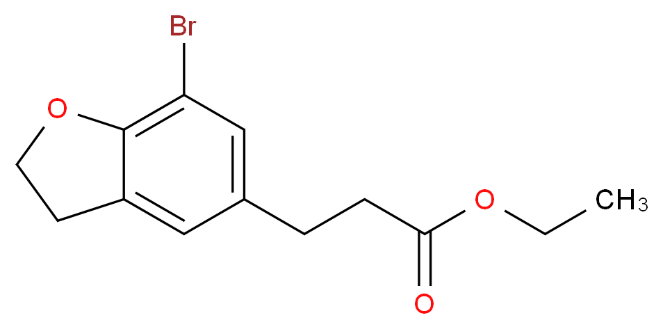 Ethyl 3-(7-Bromo-2,3-dihydro-1-benzofuran-5-yl)propanoate_分子结构_CAS_196597-67-8)