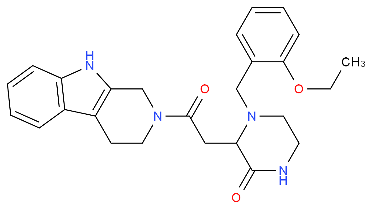 4-(2-ethoxybenzyl)-3-[2-oxo-2-(1,3,4,9-tetrahydro-2H-beta-carbolin-2-yl)ethyl]-2-piperazinone_分子结构_CAS_)