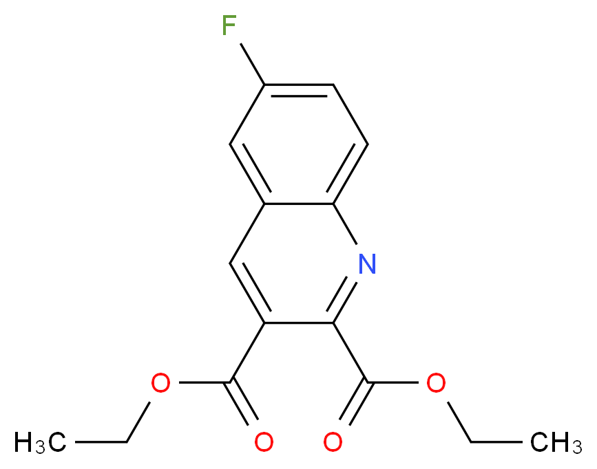 6-FLUOROQUINOLINE-2,3-DICARBOXYLIC ACID DIETHYL ESTER_分子结构_CAS_92525-75-2)