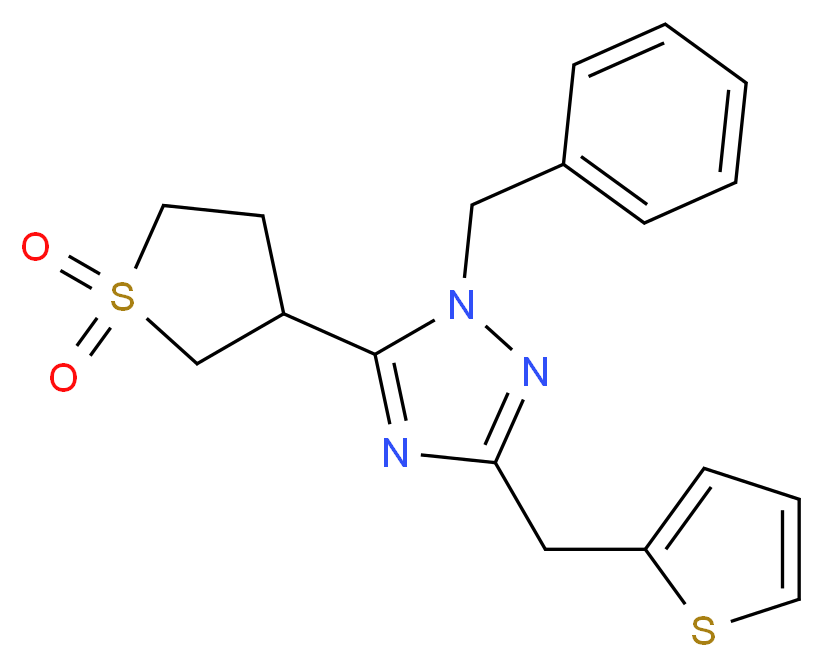 1-benzyl-5-(1,1-dioxidotetrahydro-3-thienyl)-3-(2-thienylmethyl)-1H-1,2,4-triazole_分子结构_CAS_)