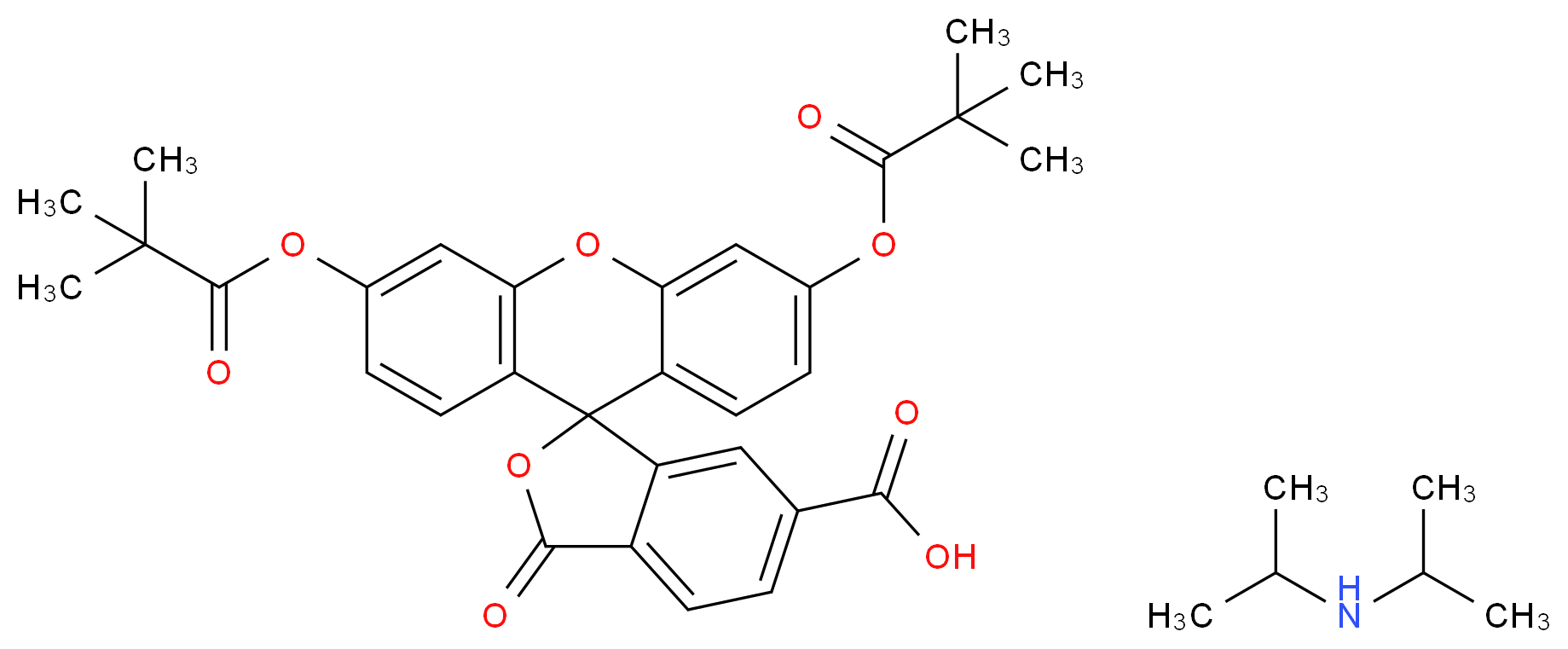 6-Carboxyfluorescein 3',6'-Dipivaloyl N-(1-Methylethyl)-2-propanamine_分子结构_CAS_847569-43-1)