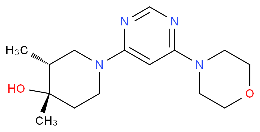 (3R*,4S*)-3,4-dimethyl-1-[6-(4-morpholinyl)-4-pyrimidinyl]-4-piperidinol_分子结构_CAS_)