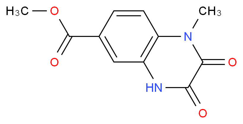 methyl 1-methyl-2,3-dioxo-1,2,3,4-tetrahydroquinoxaline-6-carboxylate_分子结构_CAS_92473-55-7