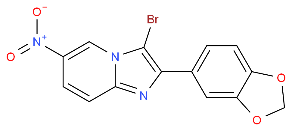 2-(1,3-Benzodioxol-5-yl)-3-bromo-6-nitroimidazo[1,2-a]pyridine_分子结构_CAS_)