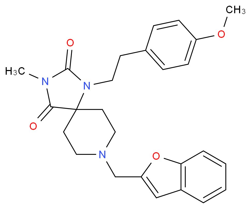 8-(1-benzofuran-2-ylmethyl)-1-[2-(4-methoxyphenyl)ethyl]-3-methyl-1,3,8-triazaspiro[4.5]decane-2,4-dione_分子结构_CAS_)