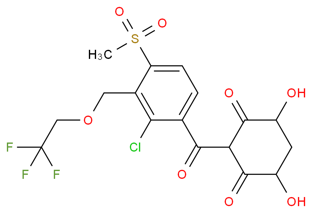 2-{2-chloro-4-methanesulfonyl-3-[(2,2,2-trifluoroethoxy)methyl]benzoyl}-4,6-dihydroxycyclohexane-1,3-dione_分子结构_CAS_912654-91-2