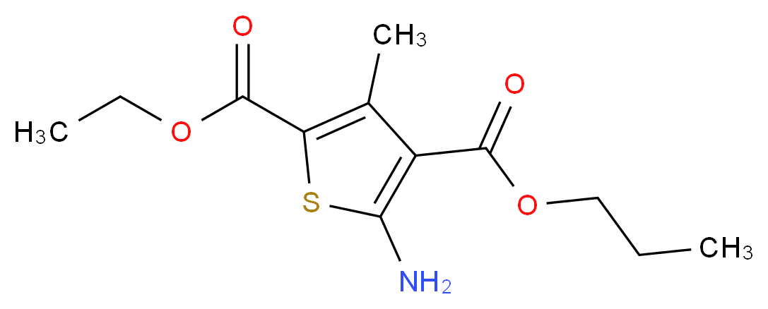 2-Ethyl 4-propyl 5-amino-3-methylthiophene-2,4-dicarboxylate_分子结构_CAS_)