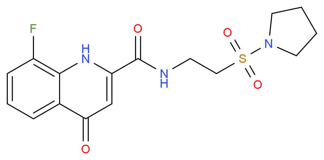 8-fluoro-4-oxo-N-[2-(pyrrolidin-1-ylsulfonyl)ethyl]-1,4-dihydroquinoline-2-carboxamide_分子结构_CAS_)