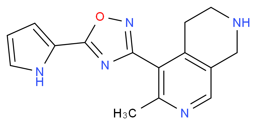 6-methyl-5-[5-(1H-pyrrol-2-yl)-1,2,4-oxadiazol-3-yl]-1,2,3,4-tetrahydro-2,7-naphthyridine_分子结构_CAS_)