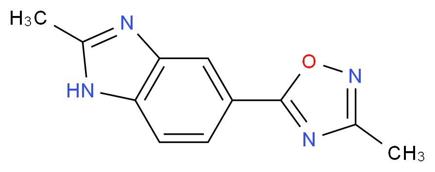 2-methyl-5-(3-methyl-1,2,4-oxadiazol-5-yl)-1H-benzimidazole_分子结构_CAS_)