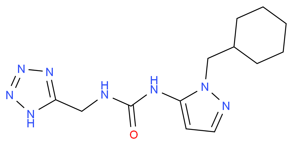 N-[1-(cyclohexylmethyl)-1H-pyrazol-5-yl]-N'-(1H-tetrazol-5-ylmethyl)urea_分子结构_CAS_)
