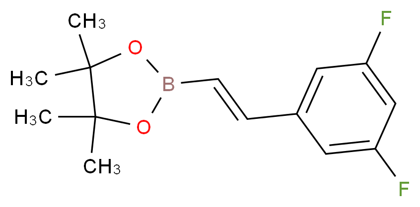 2-[(E)-2-(3,5-difluorophenyl)ethenyl]-4,4,5,5-tetramethyl-1,3,2-dioxaborolane_分子结构_CAS_1073354-58-1