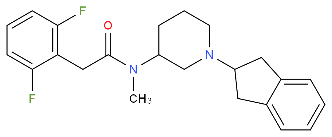 2-(2,6-difluorophenyl)-N-[1-(2,3-dihydro-1H-inden-2-yl)-3-piperidinyl]-N-methylacetamide_分子结构_CAS_)