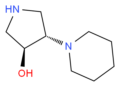 (3S,4S)-4-(piperidin-1-yl)pyrrolidin-3-ol_分子结构_CAS_1018443-35-0