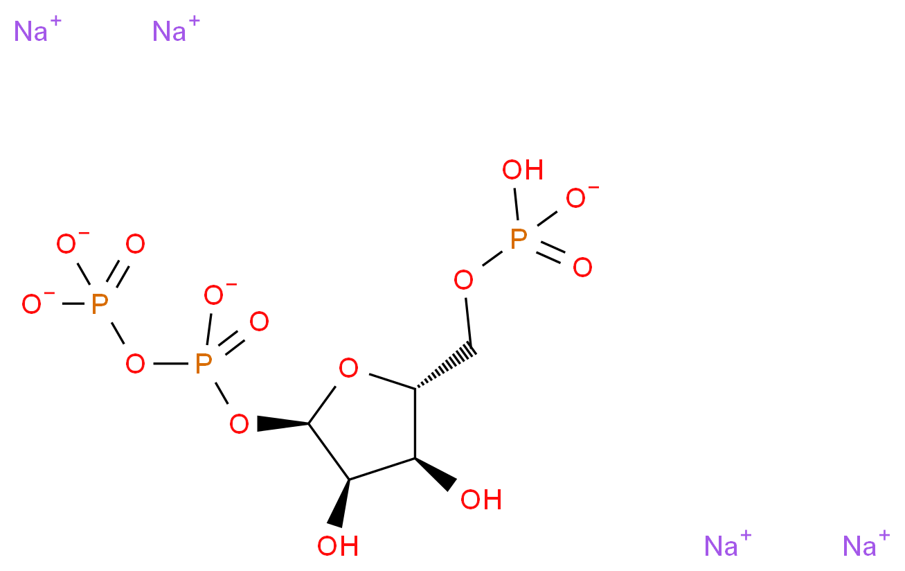 tetrasodium (2R,3R,4S,5R)-5-[(hydrogen phosphonatooxy)methyl]-3,4-dihydroxyoxolan-2-yl (phosphonatooxy)phosphonate_分子结构_CAS_108321-05-7