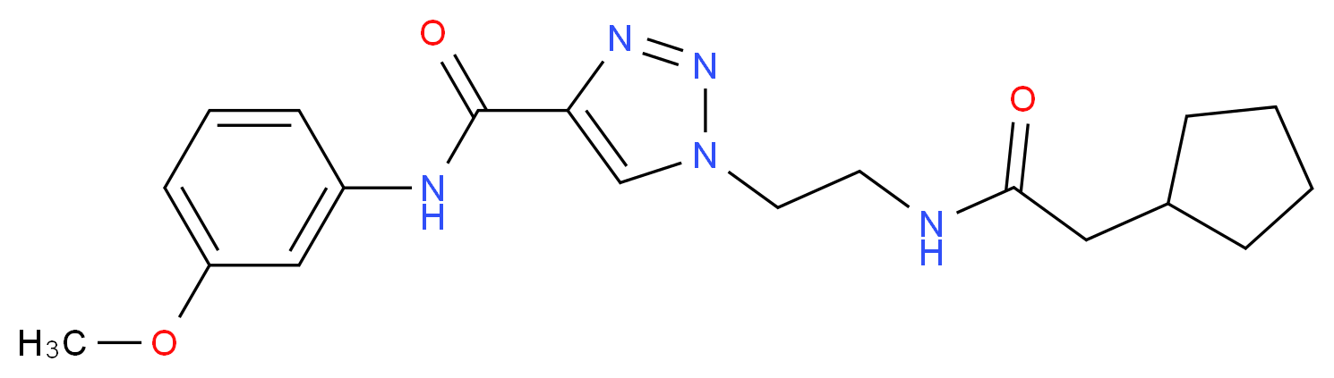 1-{2-[(cyclopentylacetyl)amino]ethyl}-N-(3-methoxyphenyl)-1H-1,2,3-triazole-4-carboxamide_分子结构_CAS_)