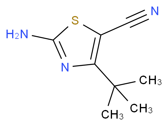 2-Amino-4-(tert-butyl)-1,3-thiazole-5-carbonitrile_分子结构_CAS_)