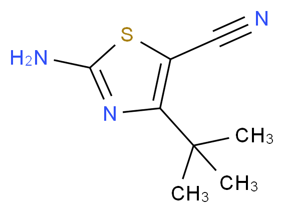 2-Amino-4-(tert-butyl)-1,3-thiazole-5-carbonitrile_分子结构_CAS_303994-99-2)