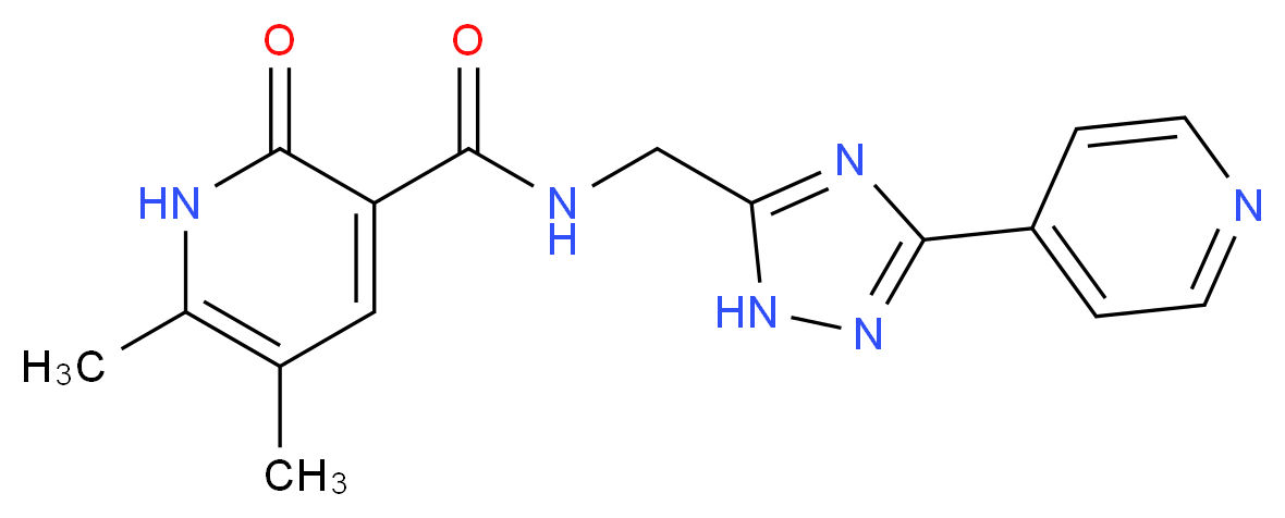 5,6-dimethyl-2-oxo-N-{[3-(4-pyridinyl)-1H-1,2,4-triazol-5-yl]methyl}-1,2-dihydro-3-pyridinecarboxamide_分子结构_CAS_)