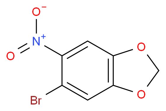 5-Bromo-6-nitrobenzo(1,3)dioxole_分子结构_CAS_7748-58-5)