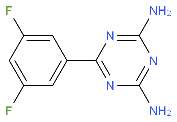 6-(3,5-difluorophenyl)-1,3,5-triazine-2,4-diamine_分子结构_CAS_870704-12-4