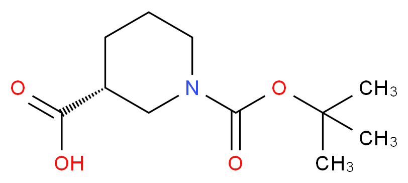 (3R)-1-[(tert-butoxy)carbonyl]piperidine-3-carboxylic acid_分子结构_CAS_163438-09-3