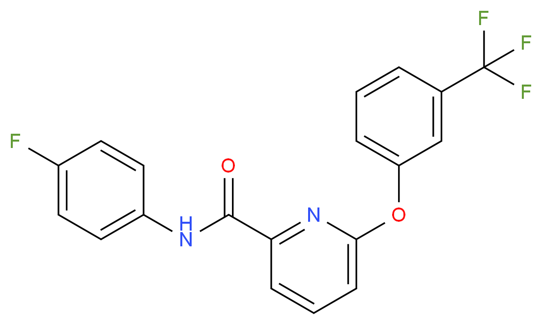 N-(4-fluorophenyl)-6-[3-(trifluoromethyl)phenoxy]pyridine-2-carboxamide_分子结构_CAS_137641-05-5