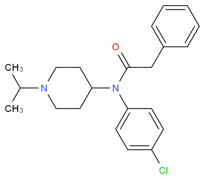 N-(4-chlorophenyl)-2-phenyl-N-[1-(propan-2-yl)piperidin-4-yl]acetamide_分子结构_CAS_59729-31-6